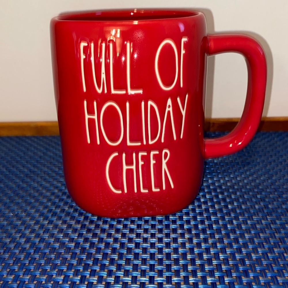 Rae Dunn Full Of Holiday Cheer mug, red